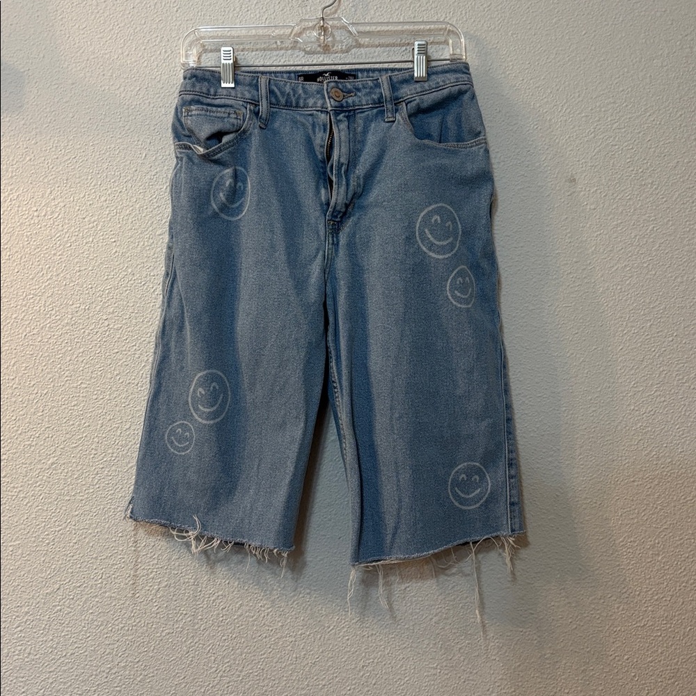 Hollister Smiley Face Denim Shorts